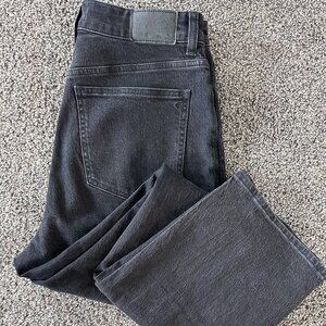Madewell Straight Leg Jeans Size 29 Tall Curvy Belmere Wash Black Grey